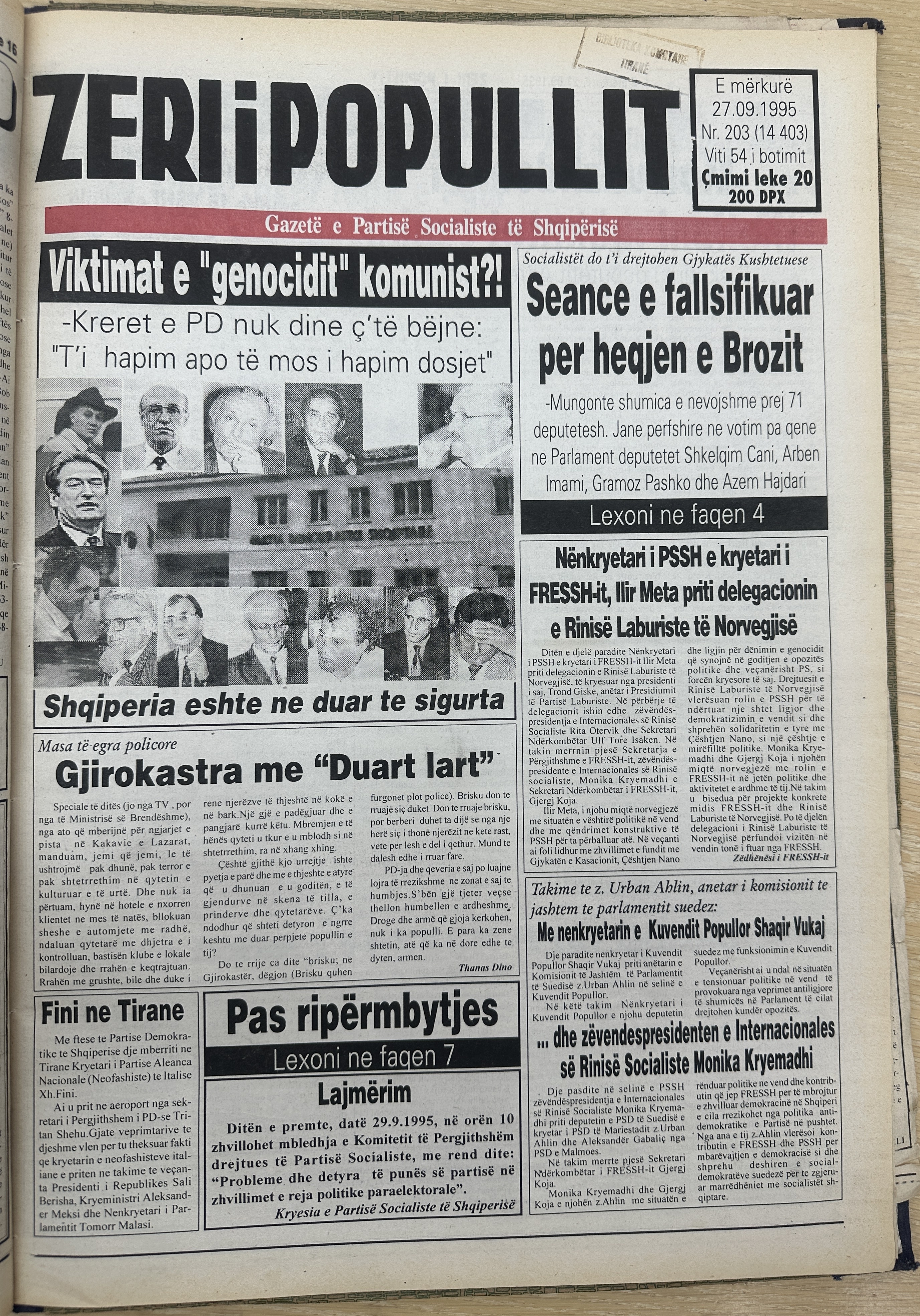 Zëri i Popullit 1995-09-27